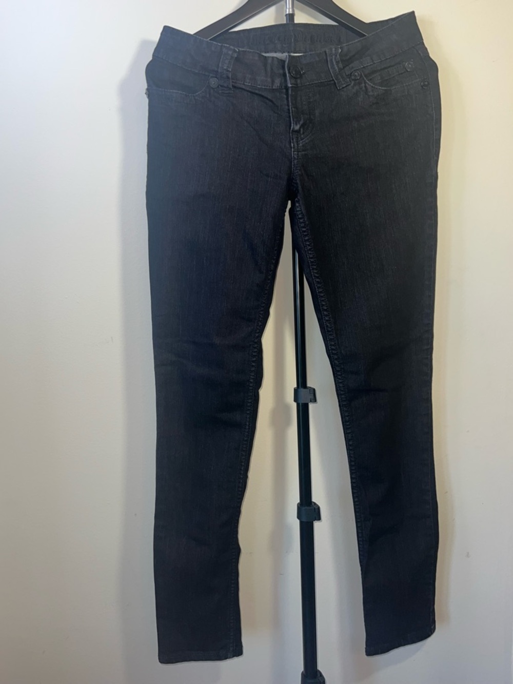 Harley Davidson Black Skinny Jeans Size 8 Low Rise Stretch Denim